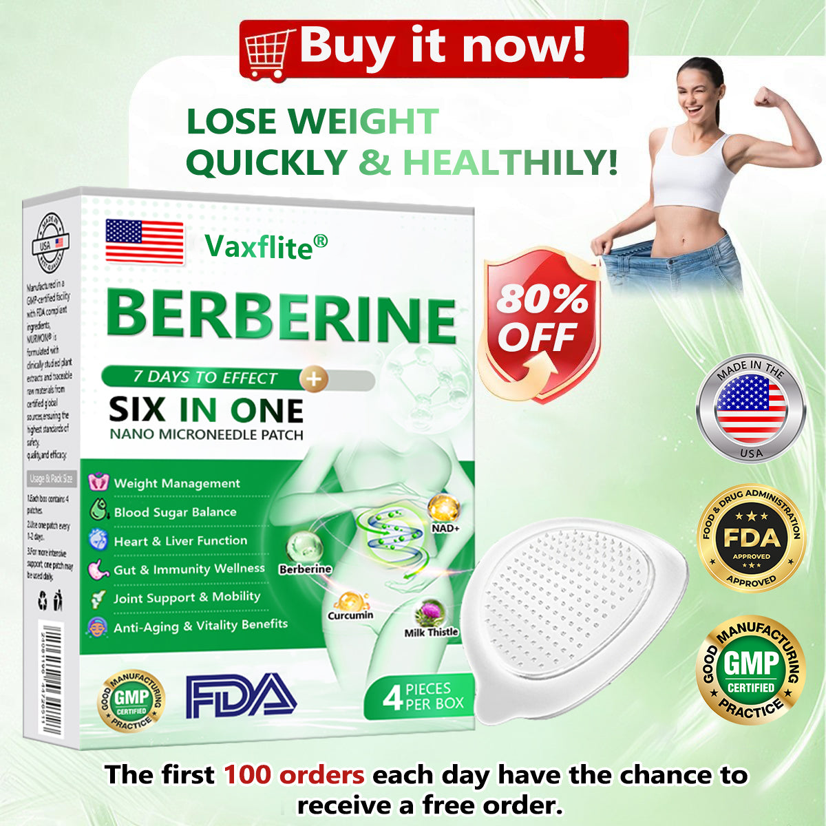 🌟VAXFLITE® Advanced 6-in-1 Nano Microneedle Patch with Moringa & Berberine
