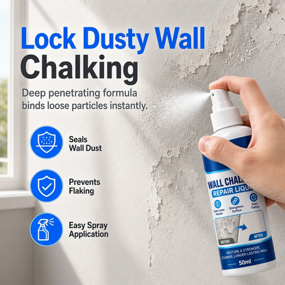 # Wall Repair Liquid  ### Stop Crumbling Walls Before They Get Worse  Seal dusty, chalky and weak wall surfaces with an easy-to-apply repair solution — no complicated tools or professional skills required.