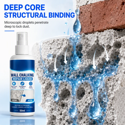 # Wall Repair Liquid  ### Stop Crumbling Walls Before They Get Worse  Seal dusty, chalky and weak wall surfaces with an easy-to-apply repair solution — no complicated tools or professional skills required.